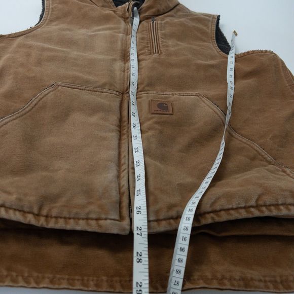Carhartt Sherpa Lined Duck Vest Mens Large Tall Made In Mexico - Picture 6 of 6